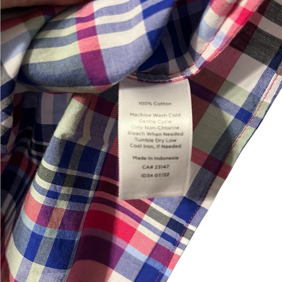 Womans Talbots NWT 100% Cotton Button Down Multicolor Plaid Shirt - Picture 5 of 5